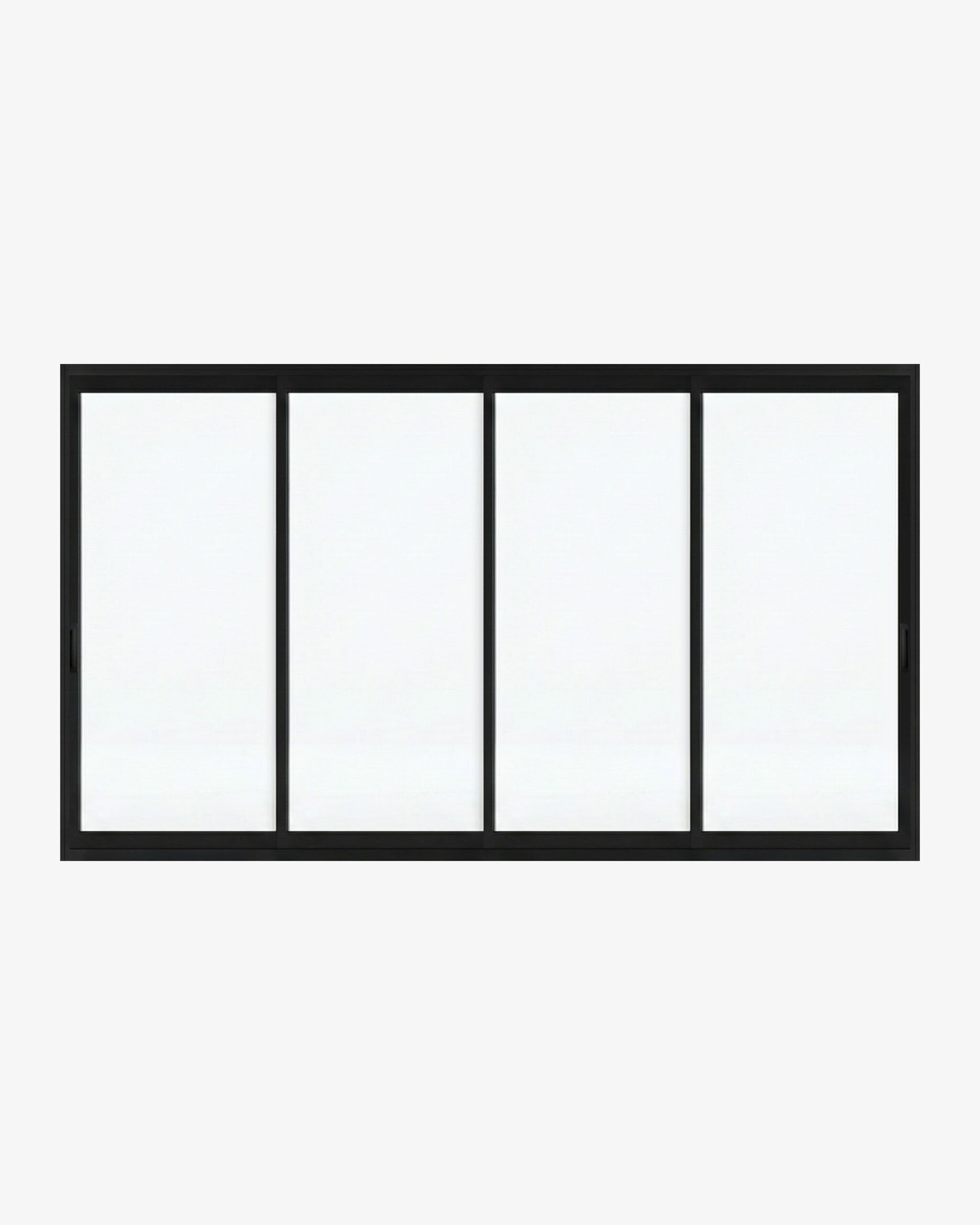 Euro Easy Slider 4 Panels,16'x8', Left Stacking, Black Finish